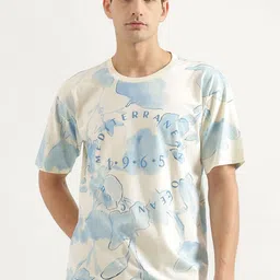 United Colors of Benetton Men Floral Printed Round Neck Cotton T-shirt-picture-56