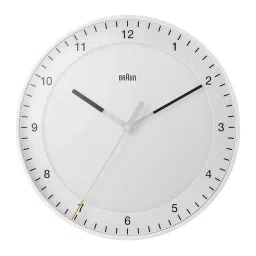 Braun White Classic Large Analog Wall Clock With Silent Sweep Movement image 1