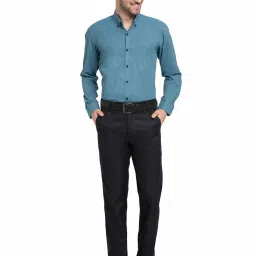 Jainish Blue Cotton Regular Fit Shirt image 5
