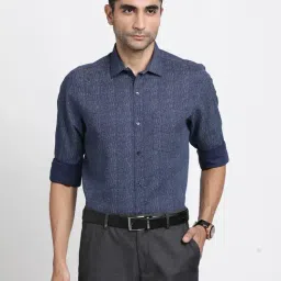 Turtle Blue Cotton Slim Fit Printed Shirt-picture-23