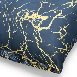Bianca Geometric Navy Blue & Gold Microfibre Cushion Cover image 5
