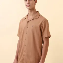 Allen Solly Brown Cotton Relaxed Fit Texture Shirt image 3
