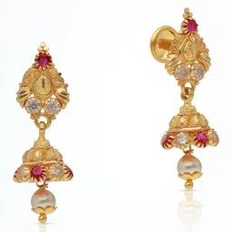 Malabar Gold and Diamonds 22k (916) BIS Hallmark Yellow Gold Jhumki Earrings for Women image 1