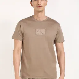 Calvin Klein Jeans Taupe Gray Regular Fit T-Shirt image 1