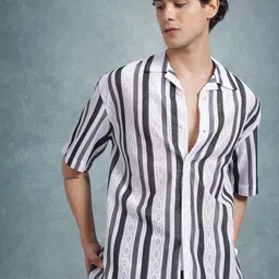The Roadster Lifestyle Co. Men Classic Striped Oversized Casual Shirt-image-37