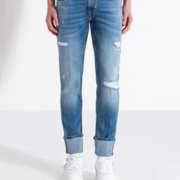 Antony Morato Blue Super Skinny Fit Distressed Jeans image 1
