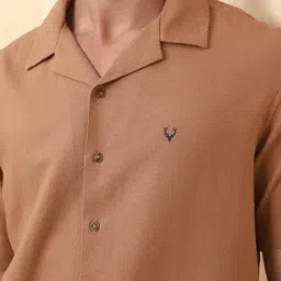Allen Solly Brown Cotton Relaxed Fit Texture Shirt image 4