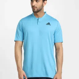 adidas Sky Blue Henley T-Shirt-image-6