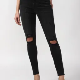 Forever 21 Black Cotton Mid rise Skinny Fit Jeans-picture-28