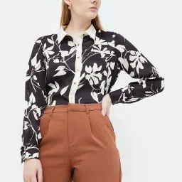 Code by Lifestyle Black Printed Shirt image 1