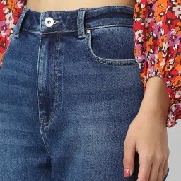 Only Blue Cotton Flared Fit High Rise Jeans image 5