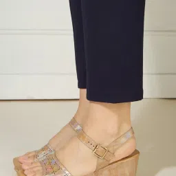 Inc.5 Women's Beige Ankle Strap Wedges image 1