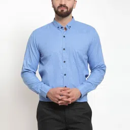 Jainish Blue Cotton Regular Fit Shirt image 1