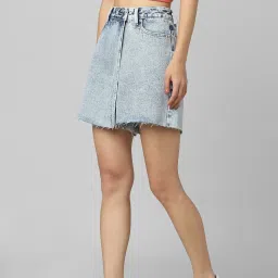 Only Blue Cotton Denim Skirt image 3