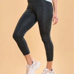Enamor Green Melange Printed Sports Tights image 1