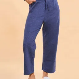 Enamor Blue Melange Plain Lounge Pants image 1