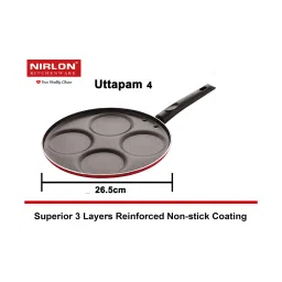 Nirlon Non-Stick Red Aluminium Gas Compatible Cookware Set of 4 Pieces image 3