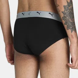 Puma Black & Grey Regular Fit Briefs - Pack of 2 image 2