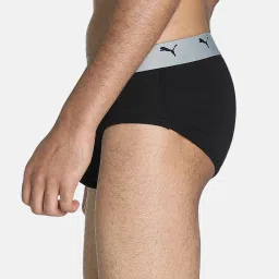 Puma Black & Grey Regular Fit Briefs - Pack of 2 image 3