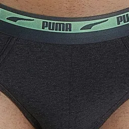 Puma Black & Grey Regular Fit Briefs - Pack of 2 image 4