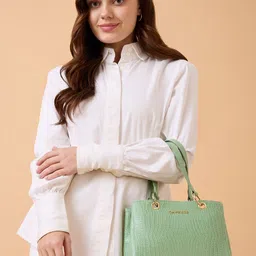 DressBerry X CAPRESE Textured Structured Shoulder Bag with Cut Work image 3