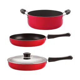 Nirlon Non-Stick Red Aluminium Cookware Set of 3 Pieces image 1