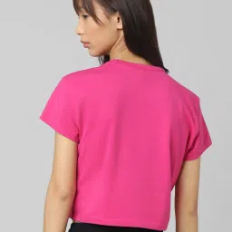 Only Pink Cotton Graphic Print Crop Top image 2