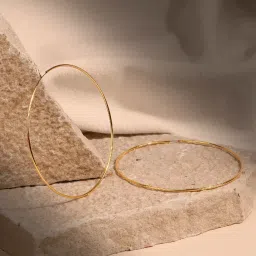 Accessorize London Z Real Gold Large Thin Hoop Earrings image 1