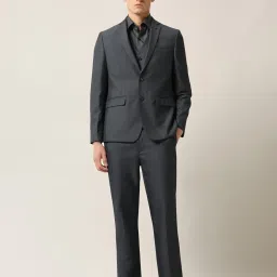 Arrow Grey Regular Fit Self Pattern Two Piece Suit image 1