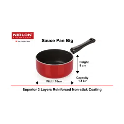 Nirlon Non-Stick Red Aluminium Cookware Kitchen Cooking Essential Combo Set of 4 Pieces image 3