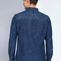 Kuons Avenue Indigo Blue Slim Fit Denim Shirt image 2