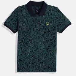 Allen Solly Junior Boys Printed Polo Collar Pure Cotton T-shirt-picture-34