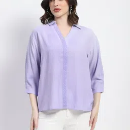 MADAME Lavender Textured Top image 1
