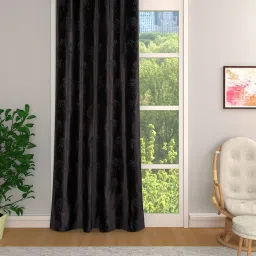 Romee Coffee Brown Polyester Solid Curtains and Sheers image 1