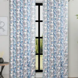 Romee White Polyester Floral Curtains and Sheers image 1