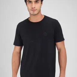 Spykar Black Slim Fit T-Shirt image 1
