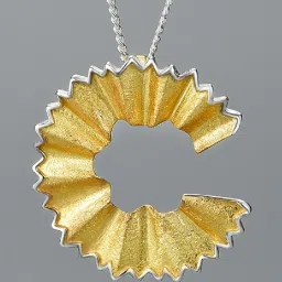 Rihi by P.C. Chandra Jewellers Gold Pencil Shaving Pendant For Women & Girls (Without Chain) image 1