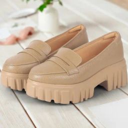 Mochi Women's Beige Loafers-picture-29