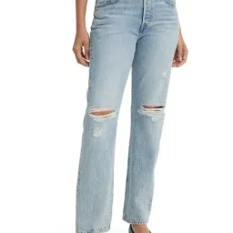 Levi's Light Blue Cotton Regular Fit Mid Rise Jeans-picture-24