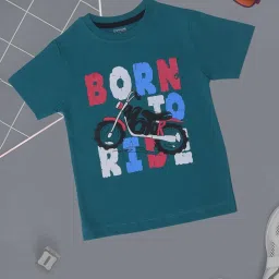 Dollar Boys Teal Printed T-Shirt image 1