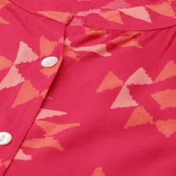 Divena Pink Cotton Printed Tops image 5