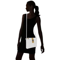 Esbeda White Textured Medium Sling Handbag image 2
