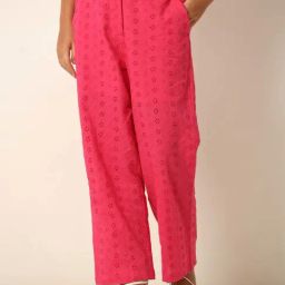VERO MODA GIRL Pink Cotton Comfort Fit Pants-picture-31