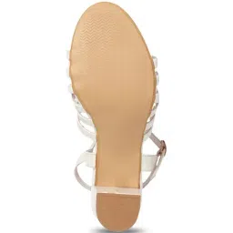 Carlton London Women's White Ankle Strap Sandals image 5