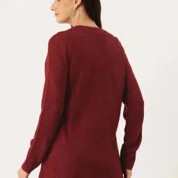 Apsley Maroon Regular Fit Embroidered Cardigan image 2