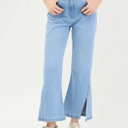 Elle Blue Cotton Solid Jeans-image-79