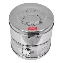 DESCO Stainless Steel Dressing Drum, Instrument Tray and Kidney Tray with Lid, HHIT123 (Combo of 4) image 2