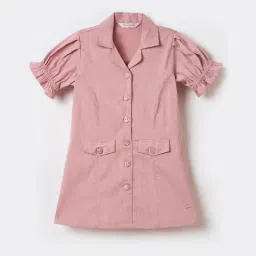 Elle Girls Pink Cotton Dress-image-96