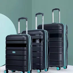 Stony Brook by Nasher Miles Saturn Set Of 3 Textured Hard-Sided Trolley Bags-picture-14