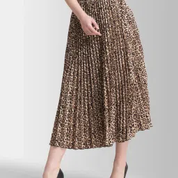 FableStreet Brown Printed Skirt image 1